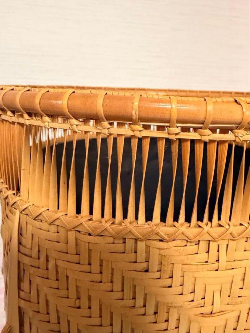 【未使用品】茶道具 炭道具　竹秀斎　淡々斎好写　清風篭 清風籠　炭斗 花入