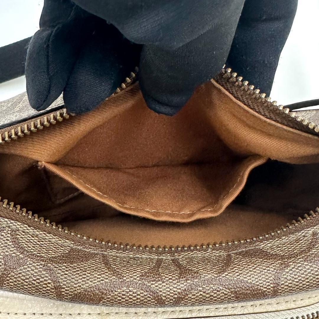 COACH コーチ シグネチャー ボディバッグ ウエストポーチ ゴールド金具