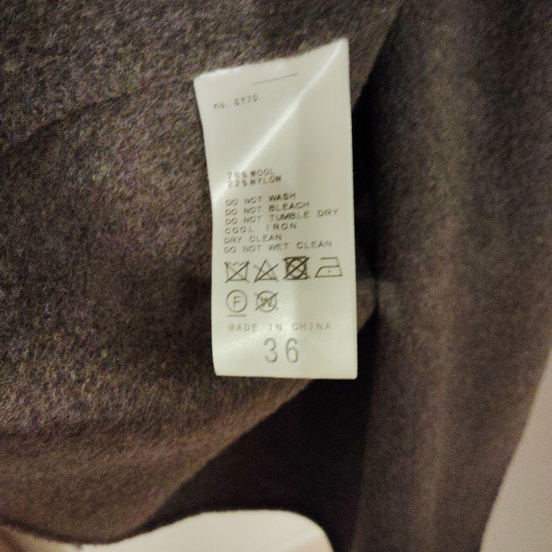 NOBLE ノーブル リバーオーバーカラーミディコート グレーA