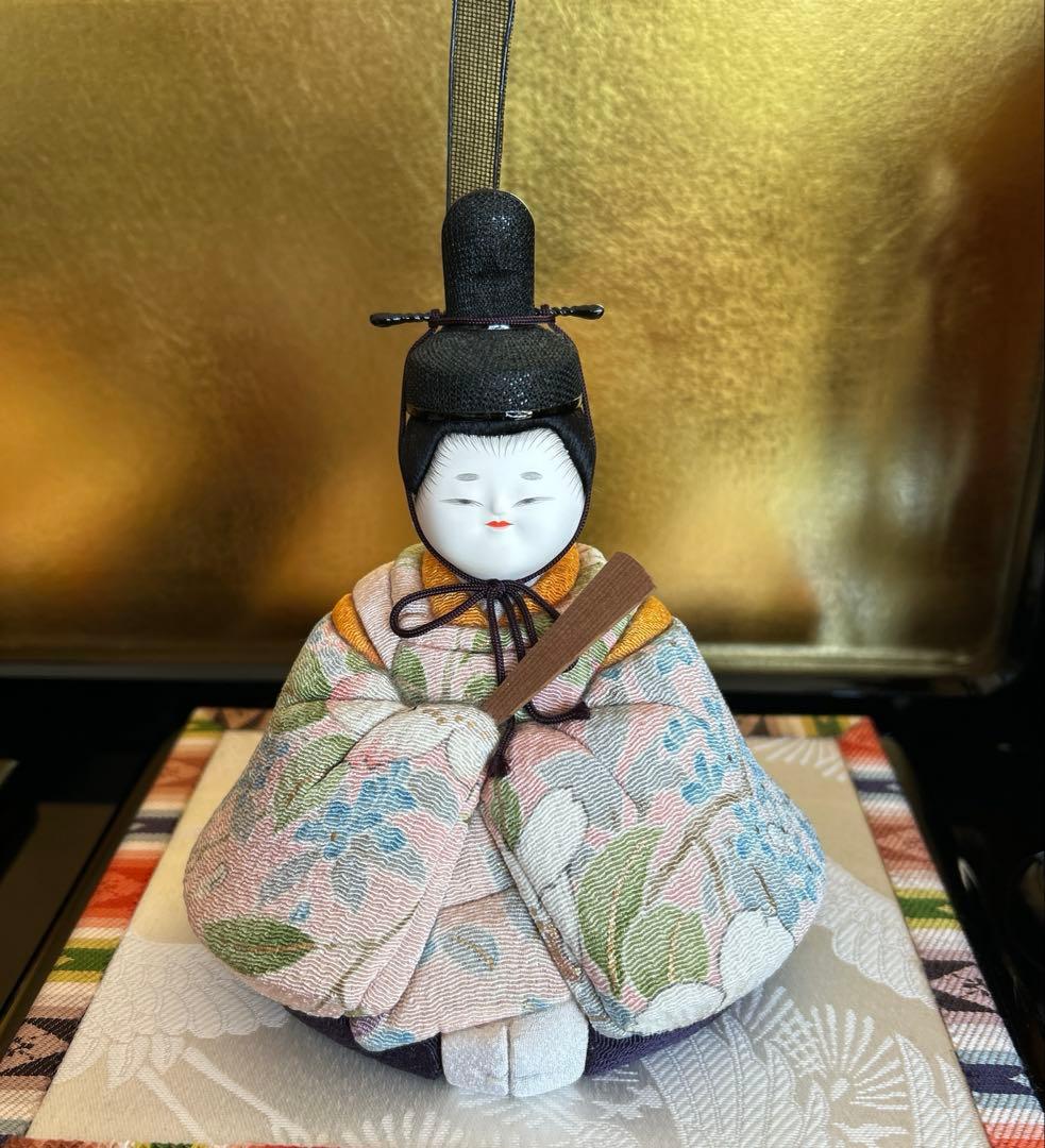 原孝州　親王飾　やさしいお雛様　　木目込雛　花柄着物