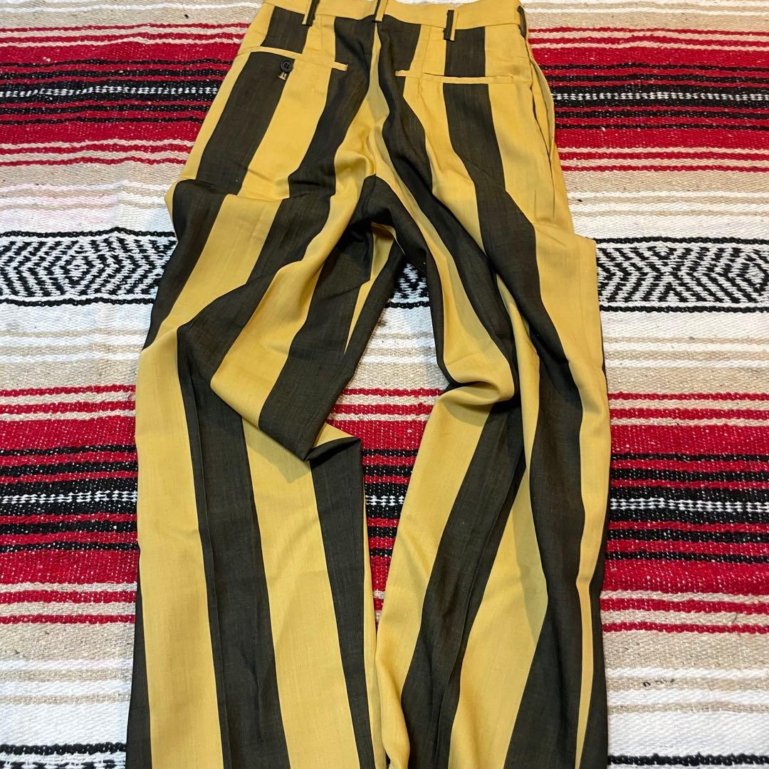 GRASS MEN'S ストライプ ダブルブレストスーツ セットアップ　レトロ