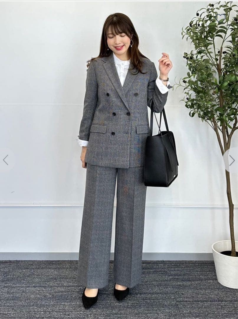 12月15日まで　AOKI ミワク　ツイードストレッチ ダブルジャケット