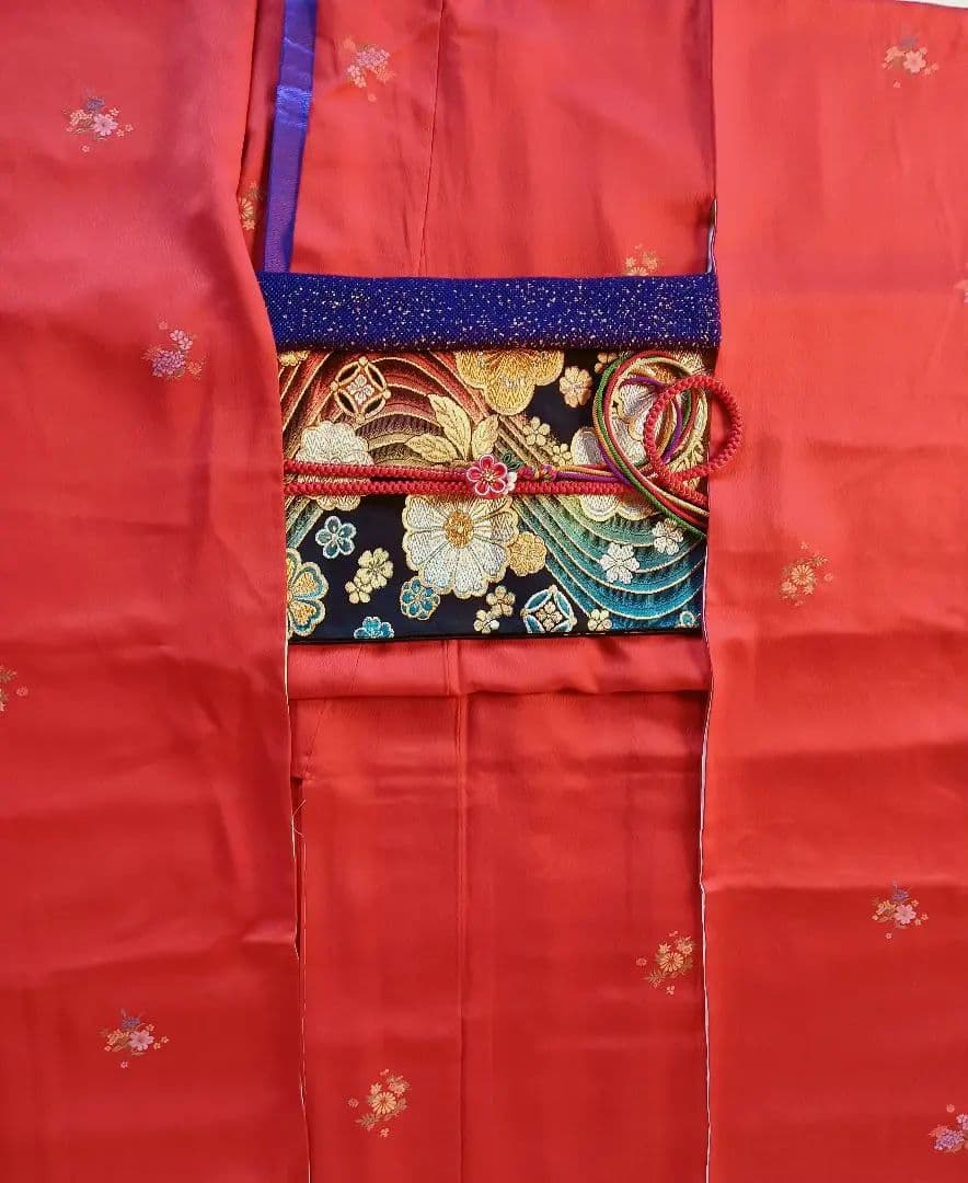 くるみ　トール　未着用振袖 フルセット　赤　無地　丈170 裄70　正絹