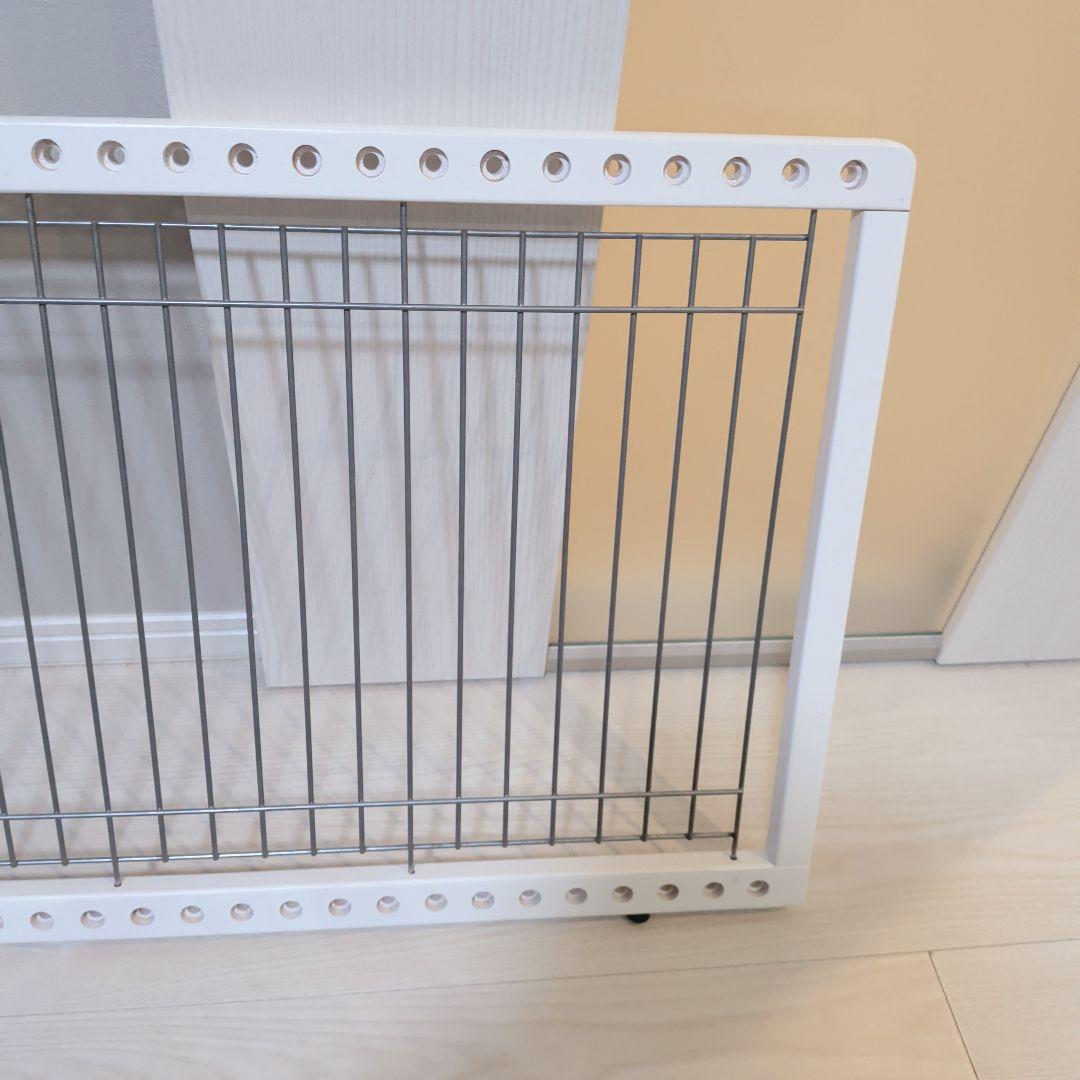 ペット用 木製おくだけゲート ホワイト　ワイド