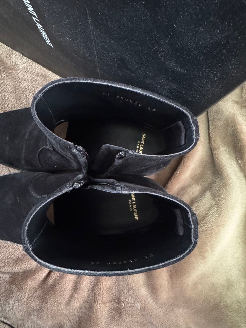 SAINT LAURENT ブラック サイドゴアブーツ 43