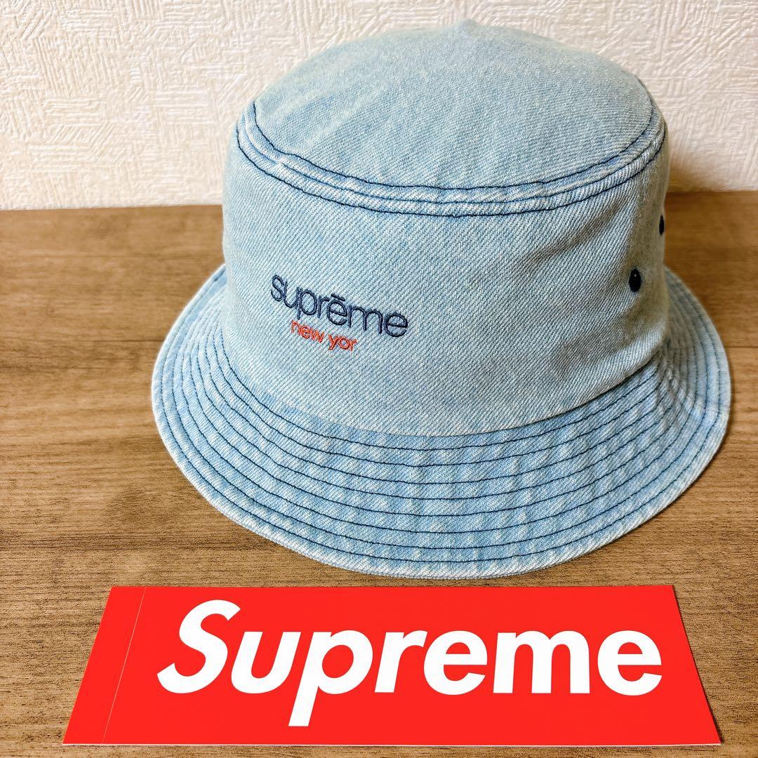 正規品　Supreme バケットハット　帽子　ハット　デニム　水色　エラー品