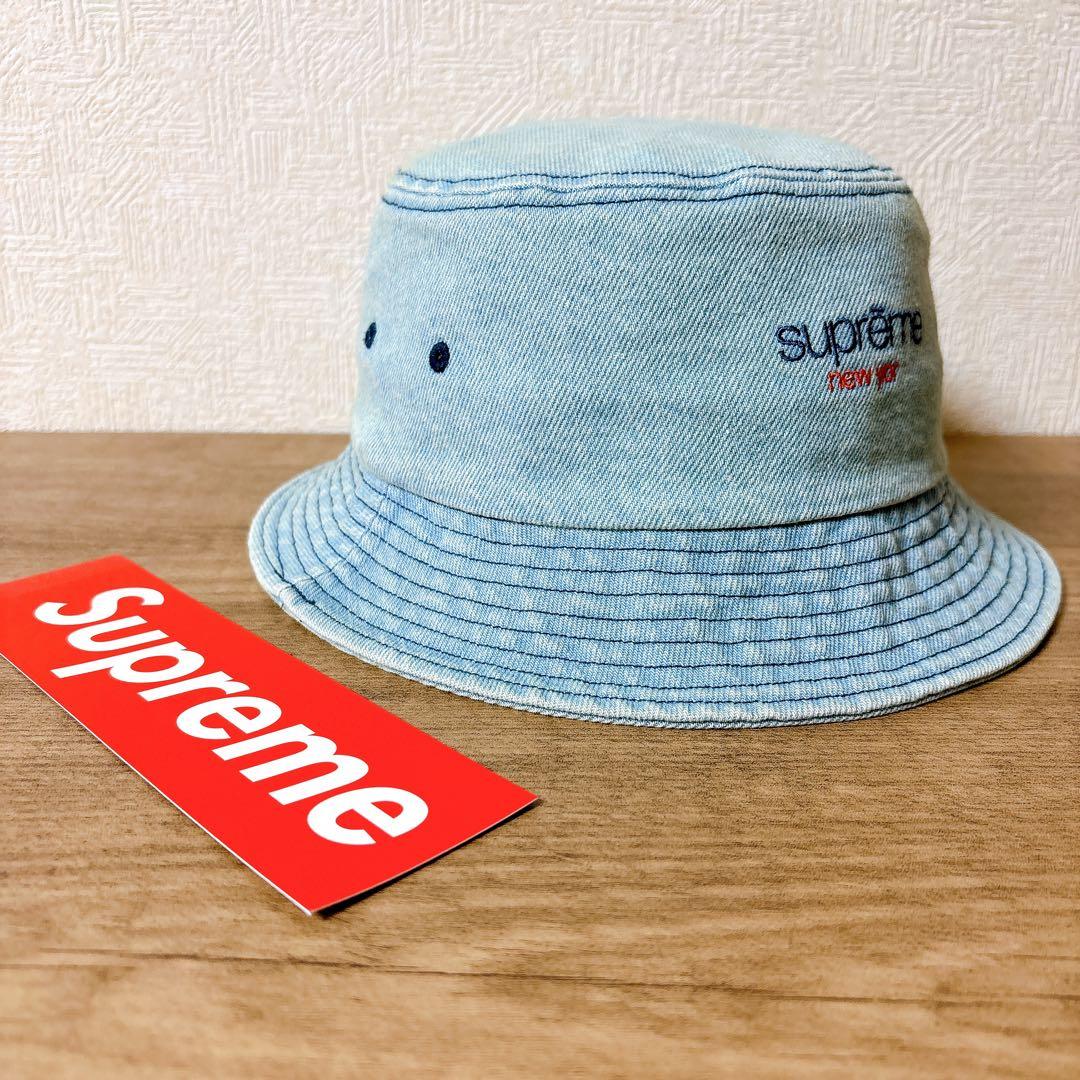 正規品　Supreme バケットハット　帽子　ハット　デニム　水色　エラー品