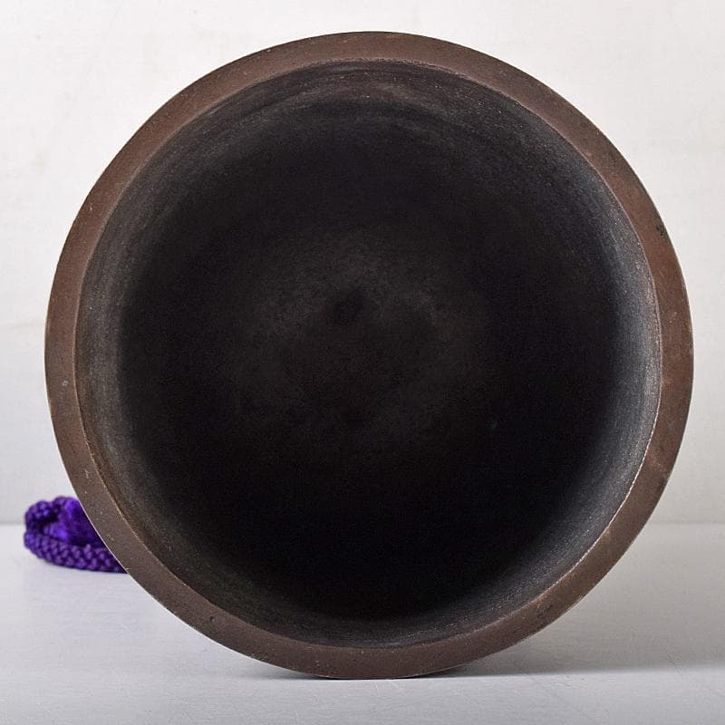 高岡銅器　晴光作　砂張　喚鐘　小槌付　共箱　M　R8443