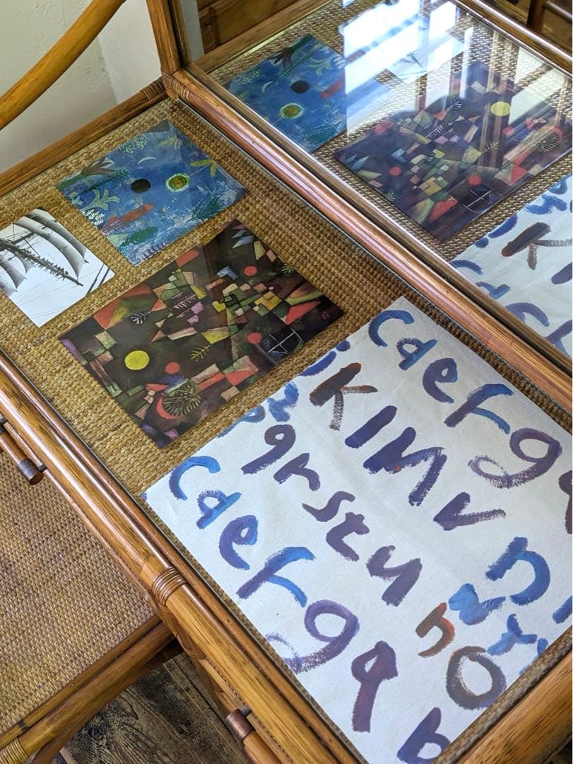 【Kazama】籐家具 ラタンのドレッサー 鏡台 椅子付