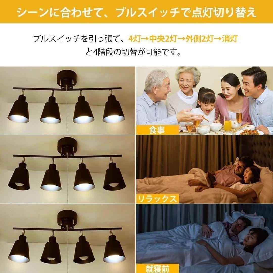 シーリングライト 4灯 レトロ オシャレ 黒 ブラック 天井照明 スポット295