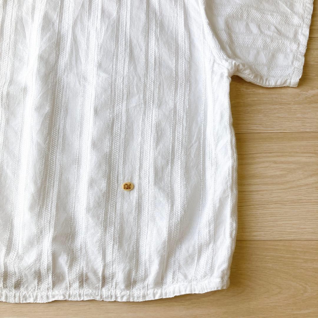 45R インドカラミdeレースTシャツ 半袖 ブラウス 白 45rpm