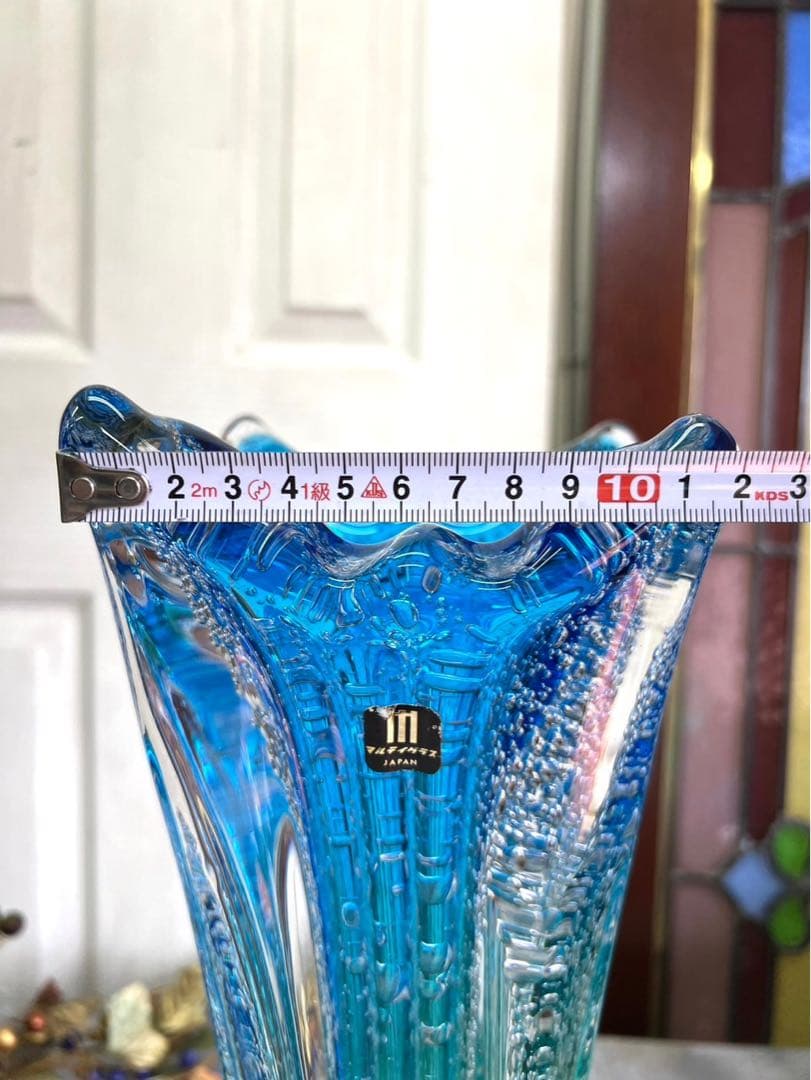 bob＊マルティガラス 花瓶 45cm 重圧 気泡 インテリア 置物
