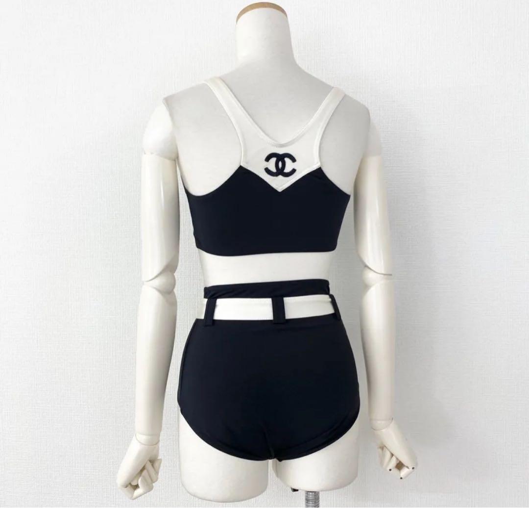 未使用 ヴィンテージ CHANEL 水着 スイムウェア ココマーク 白黒
