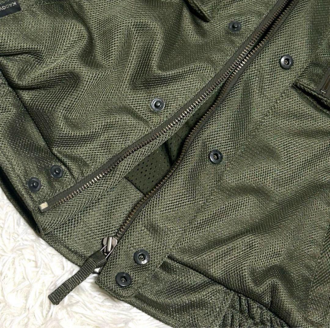 美品　カドヤ　メッシュジャケット　L カーキ系　バイクウェア