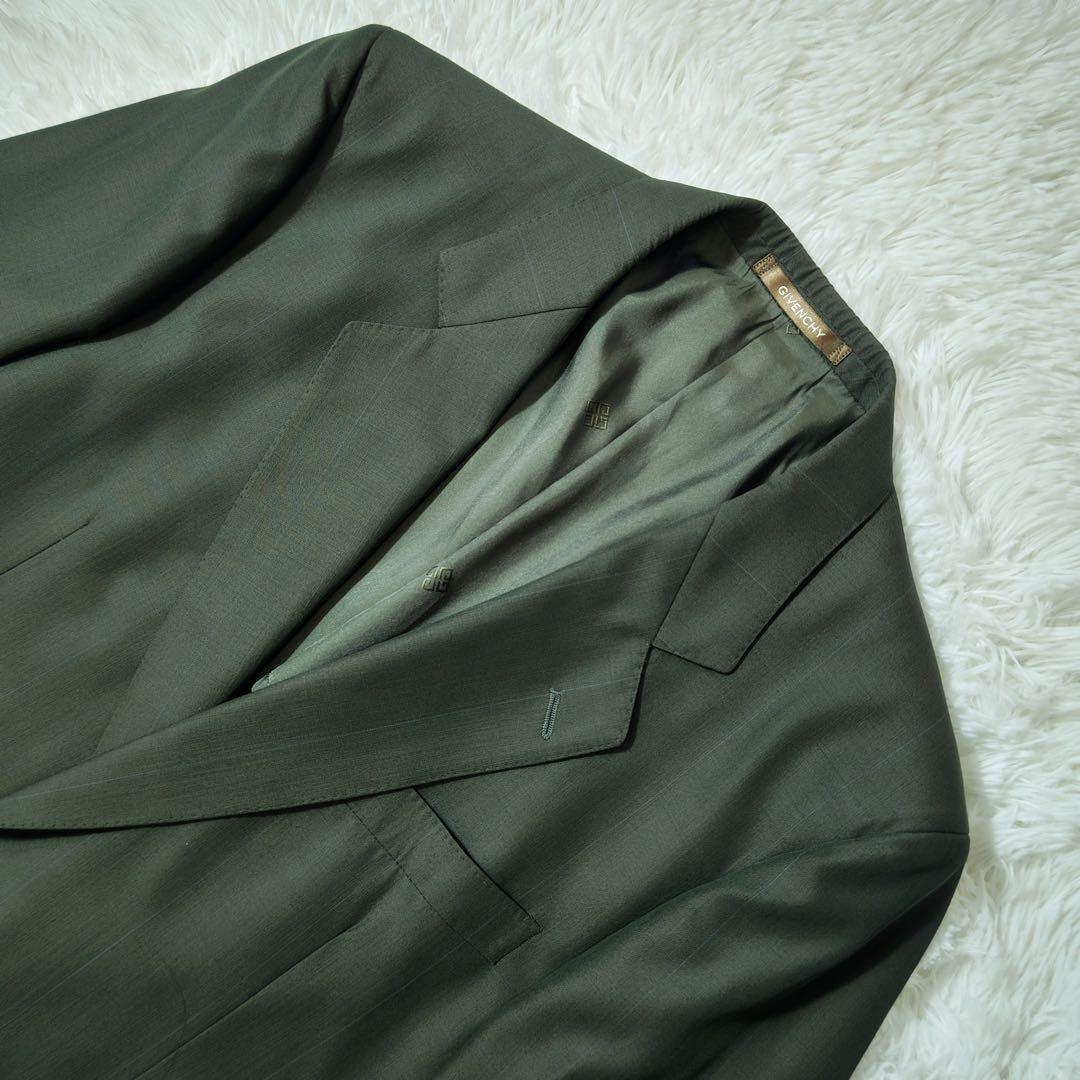 ジバンシィ　スーツセットアップ　シングル　ダークグリーン系　オリジナルロゴボタン