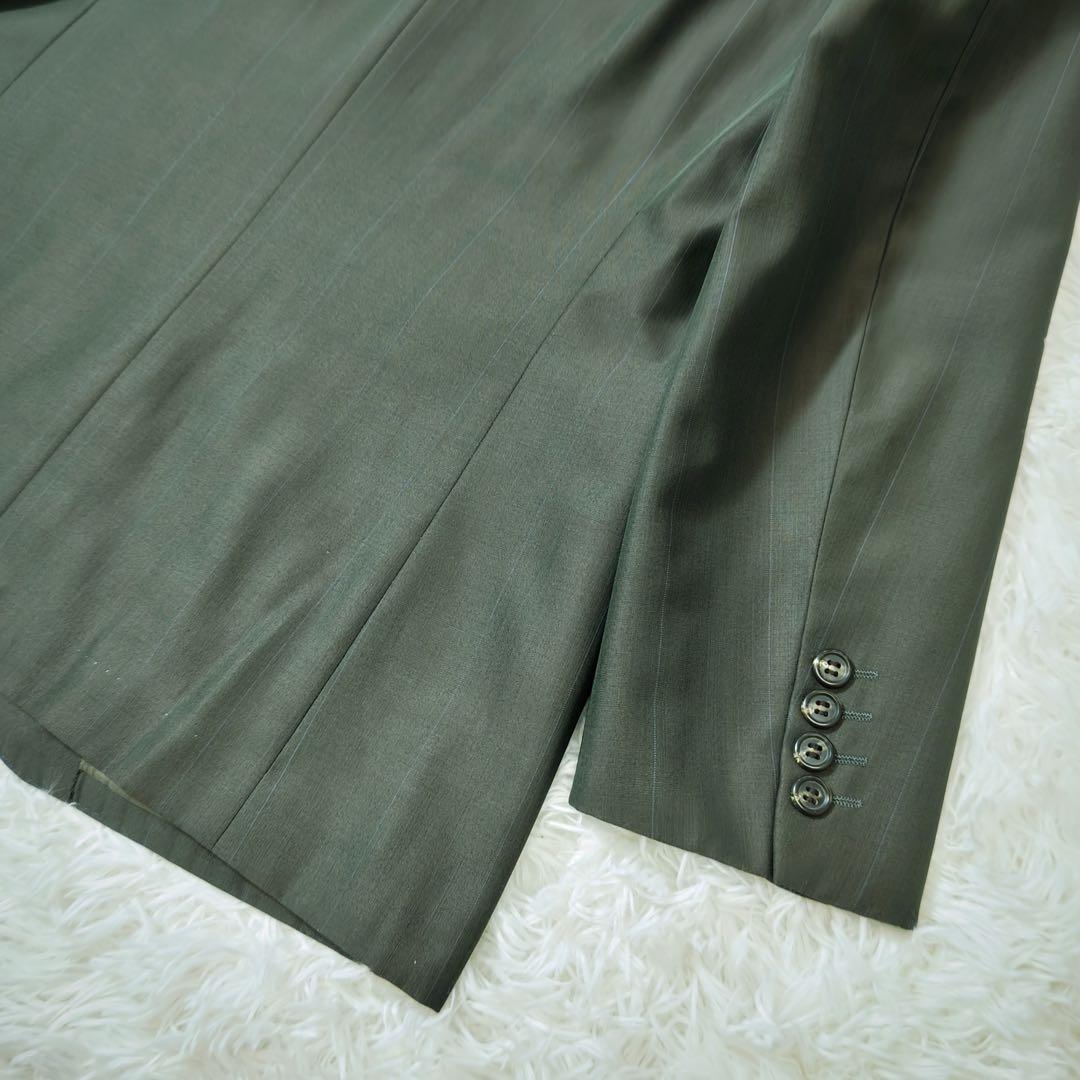 ジバンシィ　スーツセットアップ　シングル　ダークグリーン系　オリジナルロゴボタン
