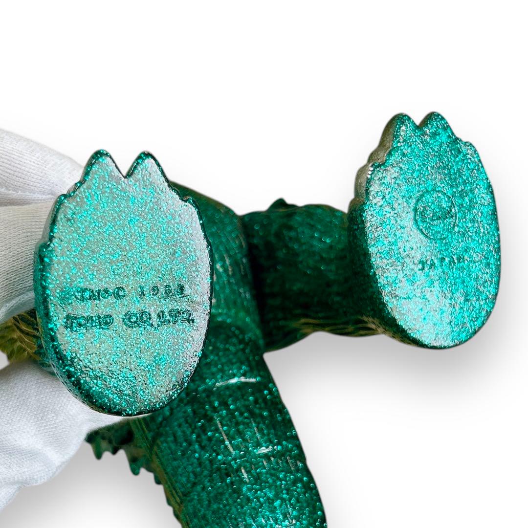 マルサン グリーンラメ 赤目 ゴジラ 約23cm ソフビ フィギュア