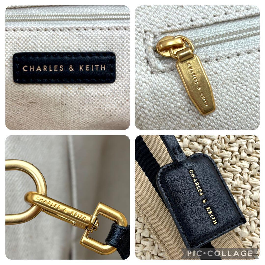 【美品】チャールズアンドキース ドルチェヴィータ ラフィア トートバッグ かご