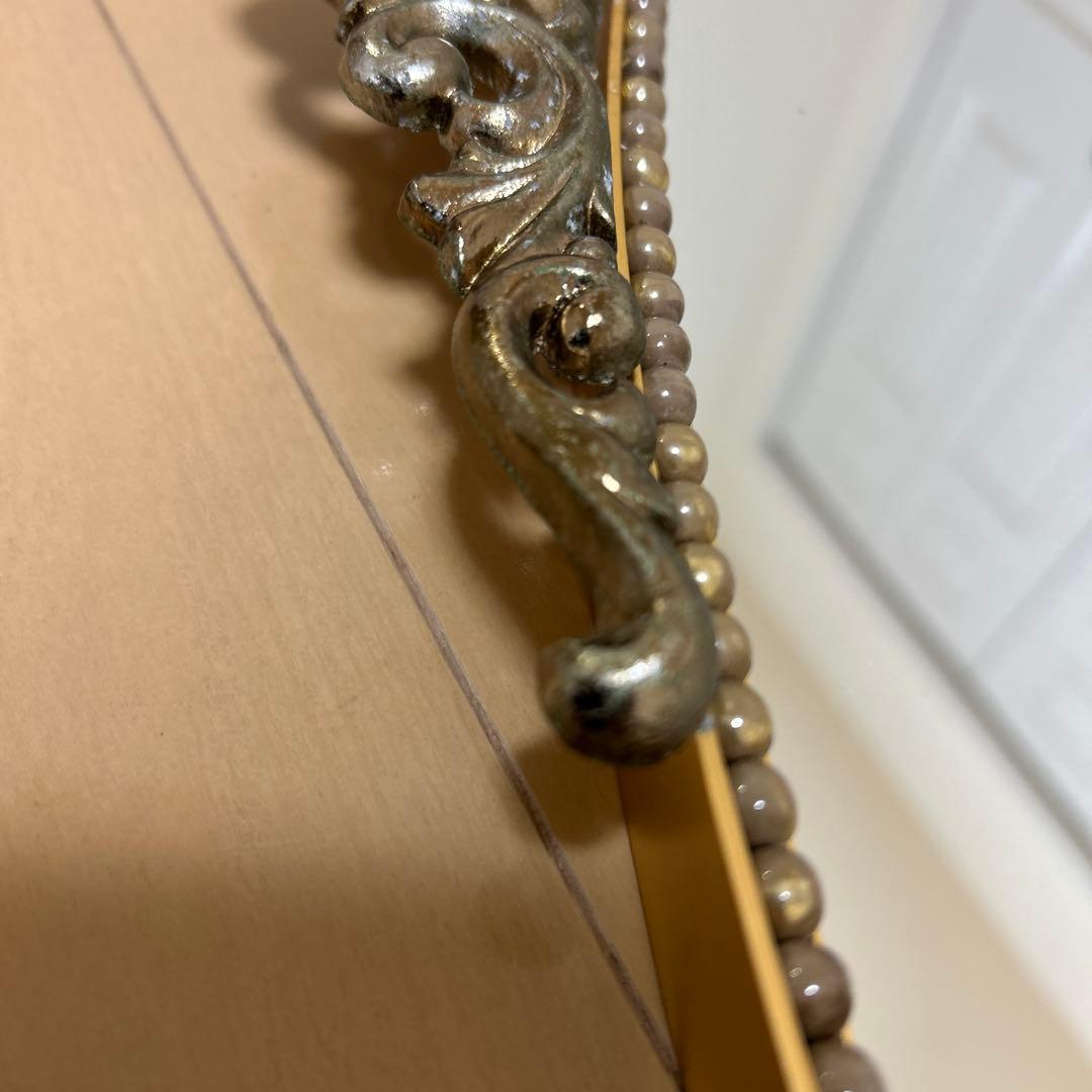 ★vintageミラー鏡アンティーク調 ウォールミラー 壁掛け 楕円大型 美容室