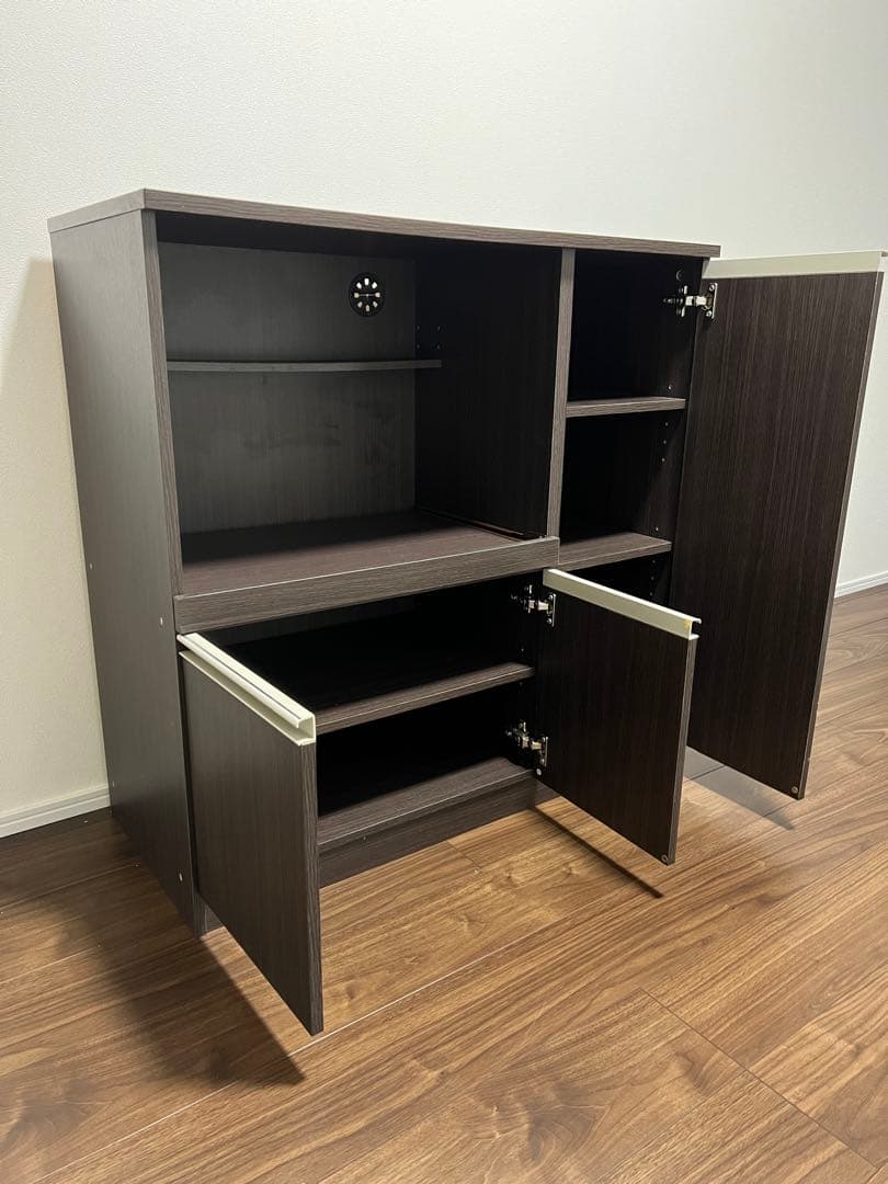 ニトリ レンジ台 フォルム 幅90cm ダークブラウン 8890770