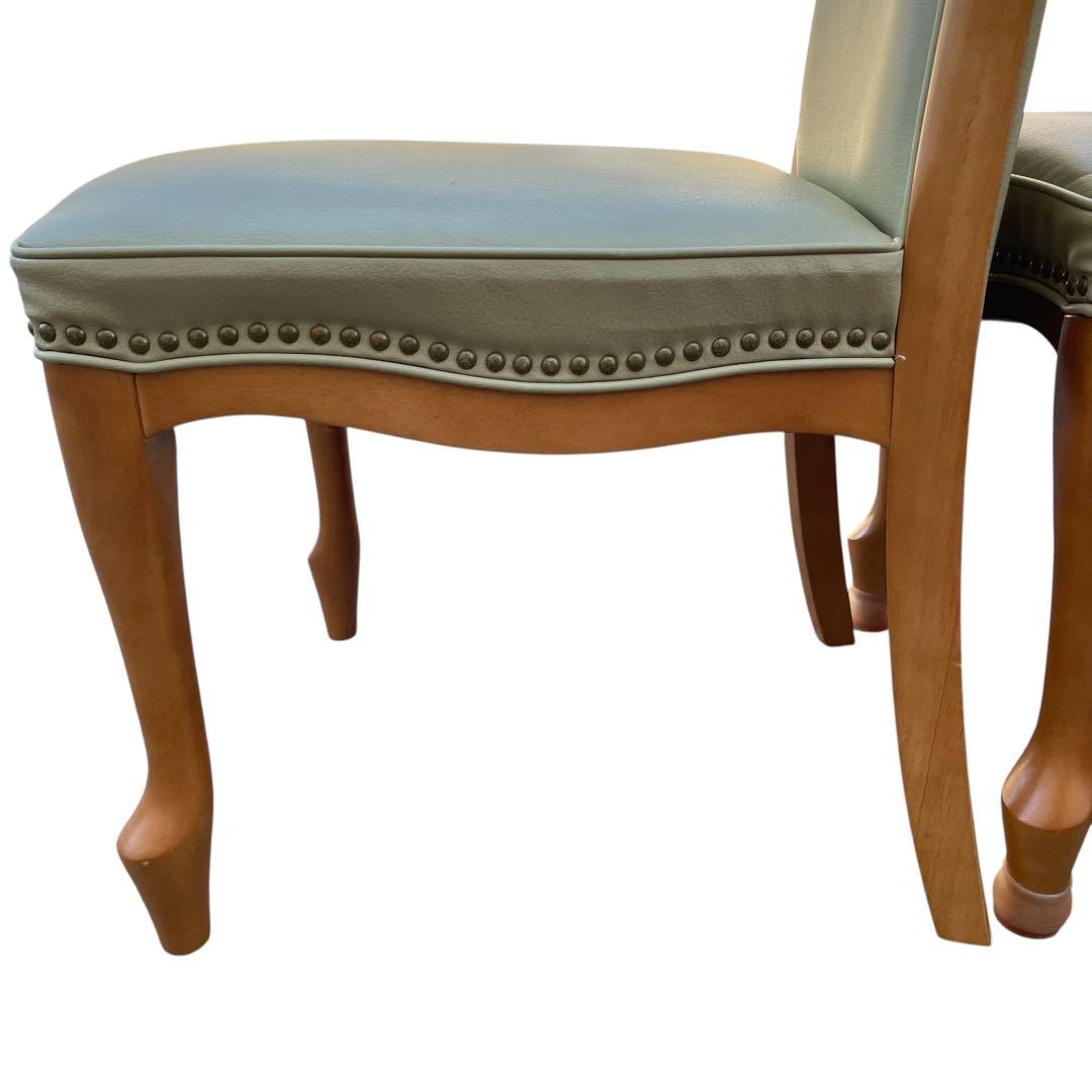 2脚　maruni マルニ ベルサイユ ダイニングチェア 椅子 鋲打ち 猫脚