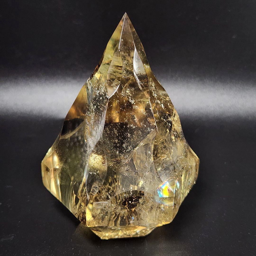 レア！【新品】天然ゼウスクオーツ ダイヤモンド置物 ★スモーキーシトリン★手彫り