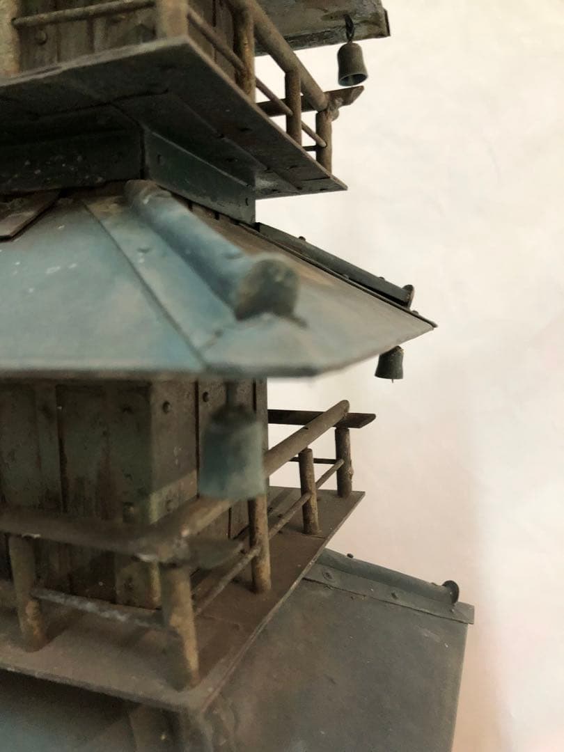 錆あり 昭和レトロ 三重の塔 置物 銅製 ヴィンテージ アンティーク