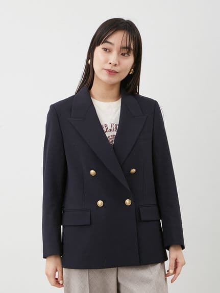 ここ 25AW 試着のみ【MilaOwen】金釦ダブルブレストブレザー