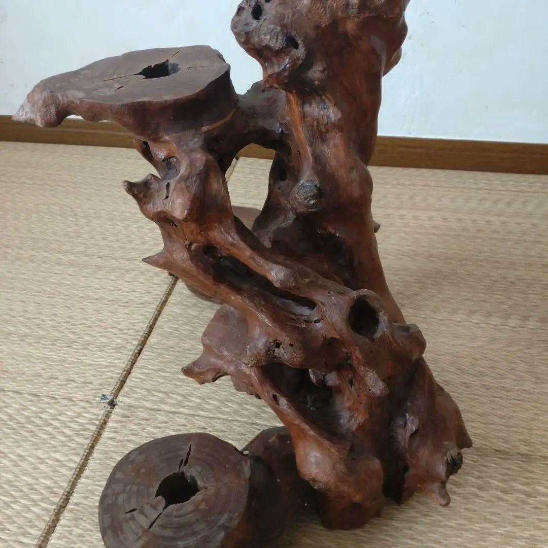 流木　花台　盆栽台　オブジェ