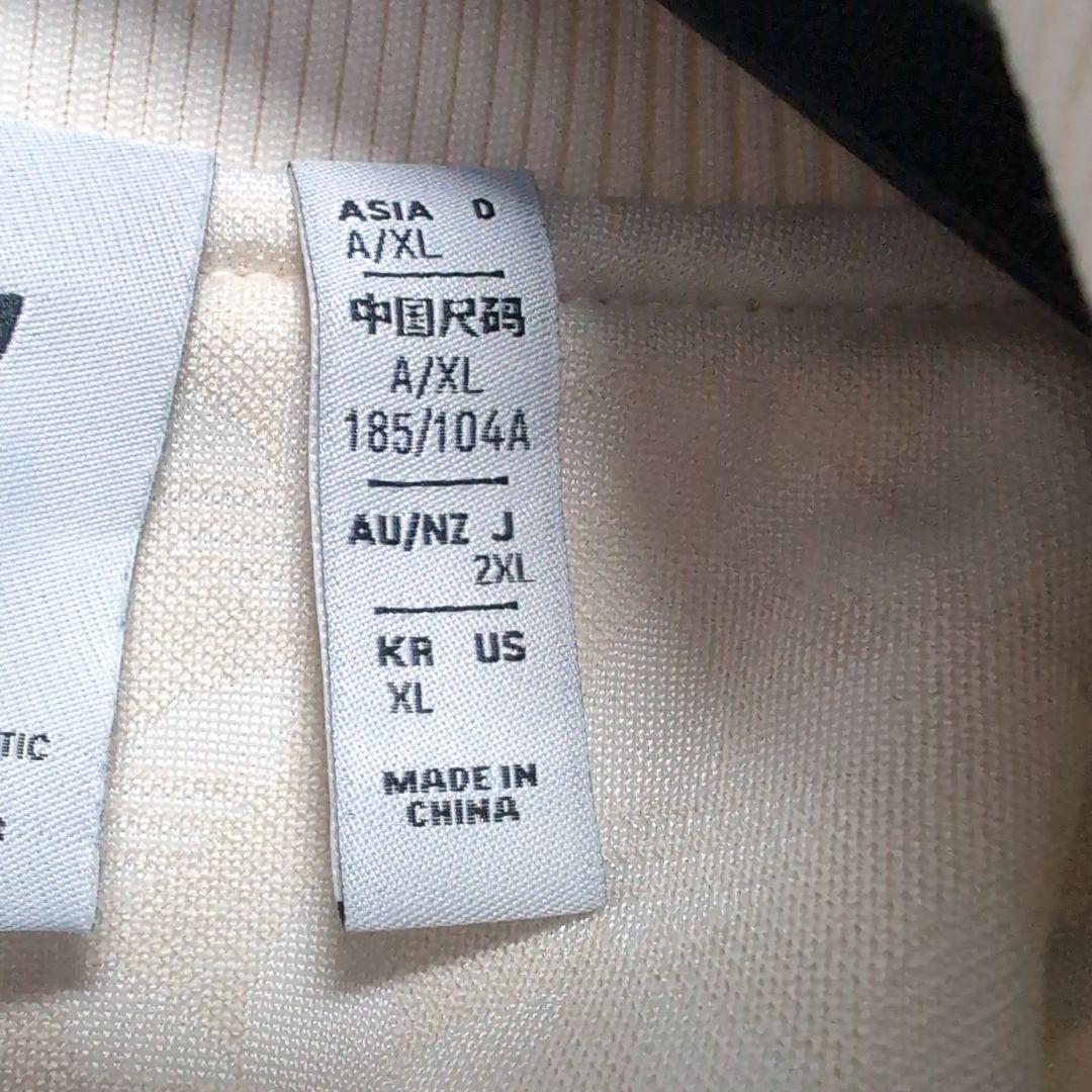 【古着】adidas ホワイト モノグラム　ジャージ　セットアップ　上XL.下L