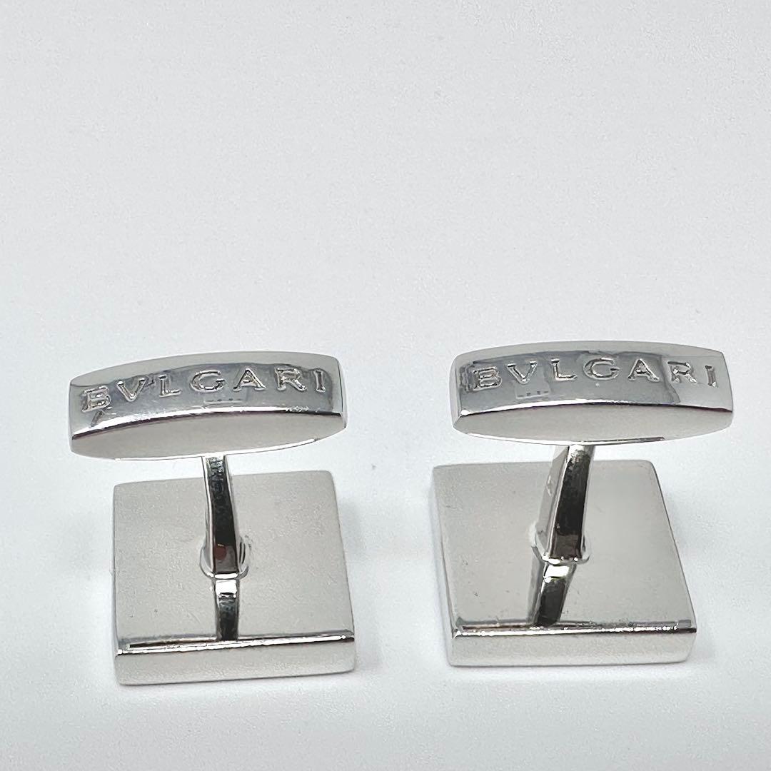 BVLGARI ブルガリ　スクエアトップ　オニキス　シルバー　カフス　925