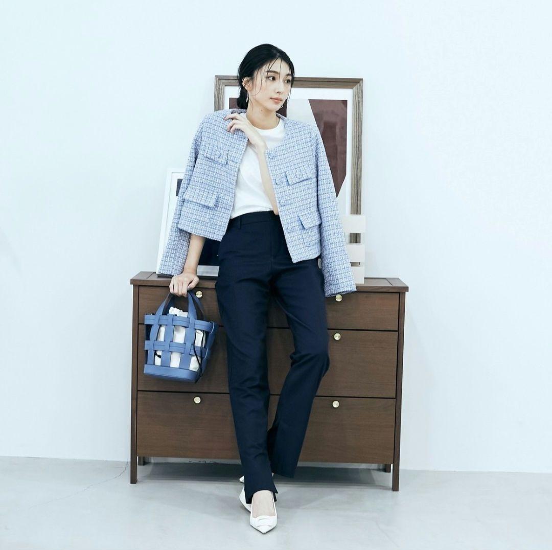 BLUE×PALANG TWEED BOLD JACKET ペールブルー