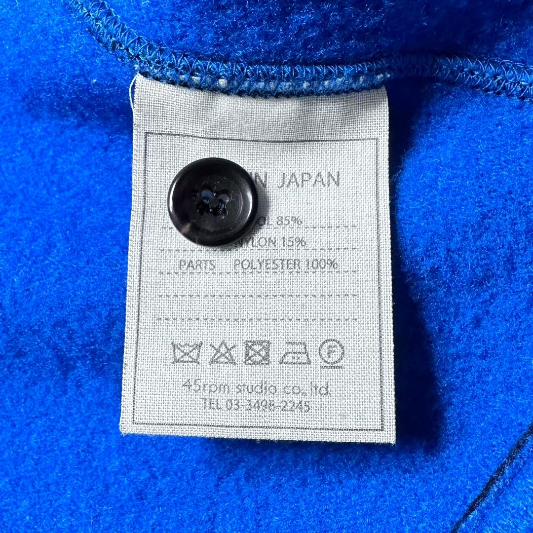 現行タグ✨45R 縮絨ウールジャケット ダブルジップアップブルゾン 秋冬 紺 2