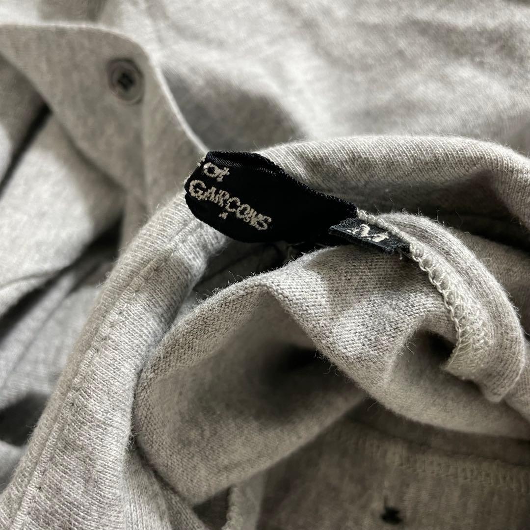 トリココムデギャルソン 丸襟ブラウス トップス フリル バックボタン グレー M