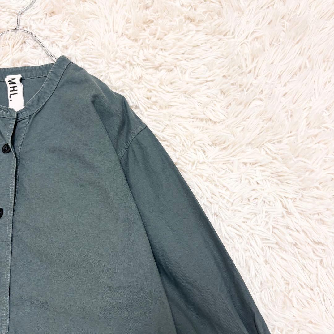 マーガレットハウエル MHL. バンドカラーシャツ ミッドグレー Ⅱ