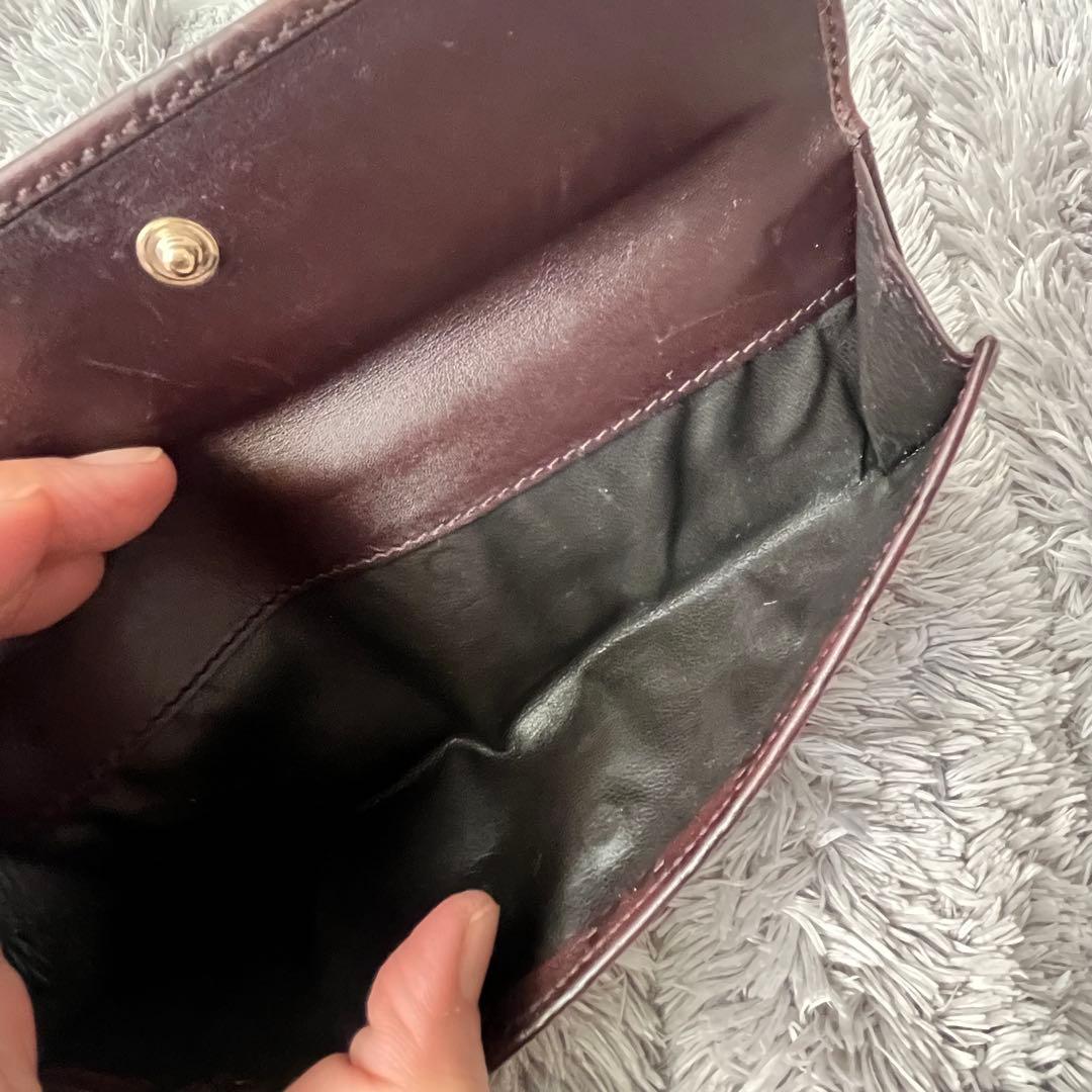 極美品✨GUCCI シマ　ダークブラウン　プリンシー　レザー　シルバーロゴ