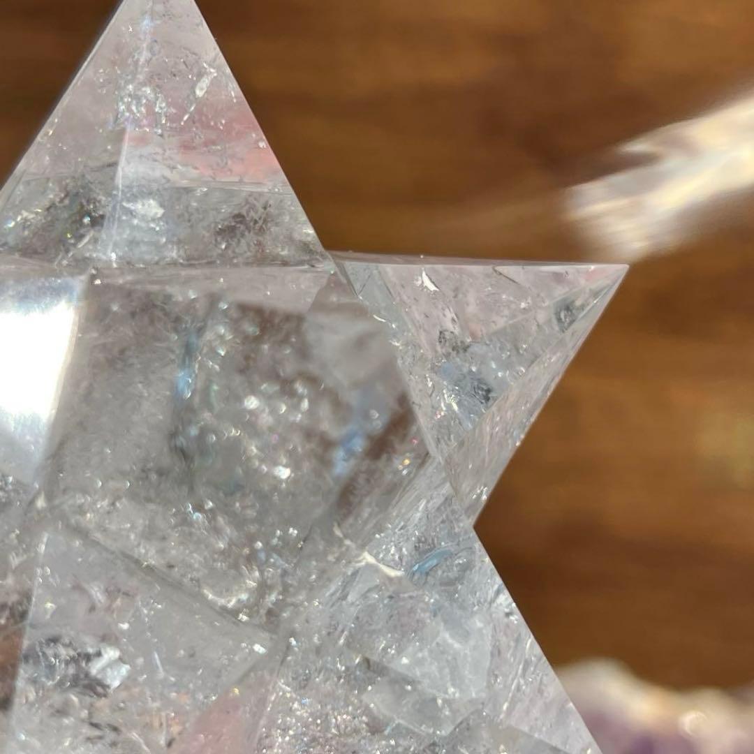 ☆特別出品☆透明度にギラギラクラック☆究極形状☆レインボー 水晶 アステロイド