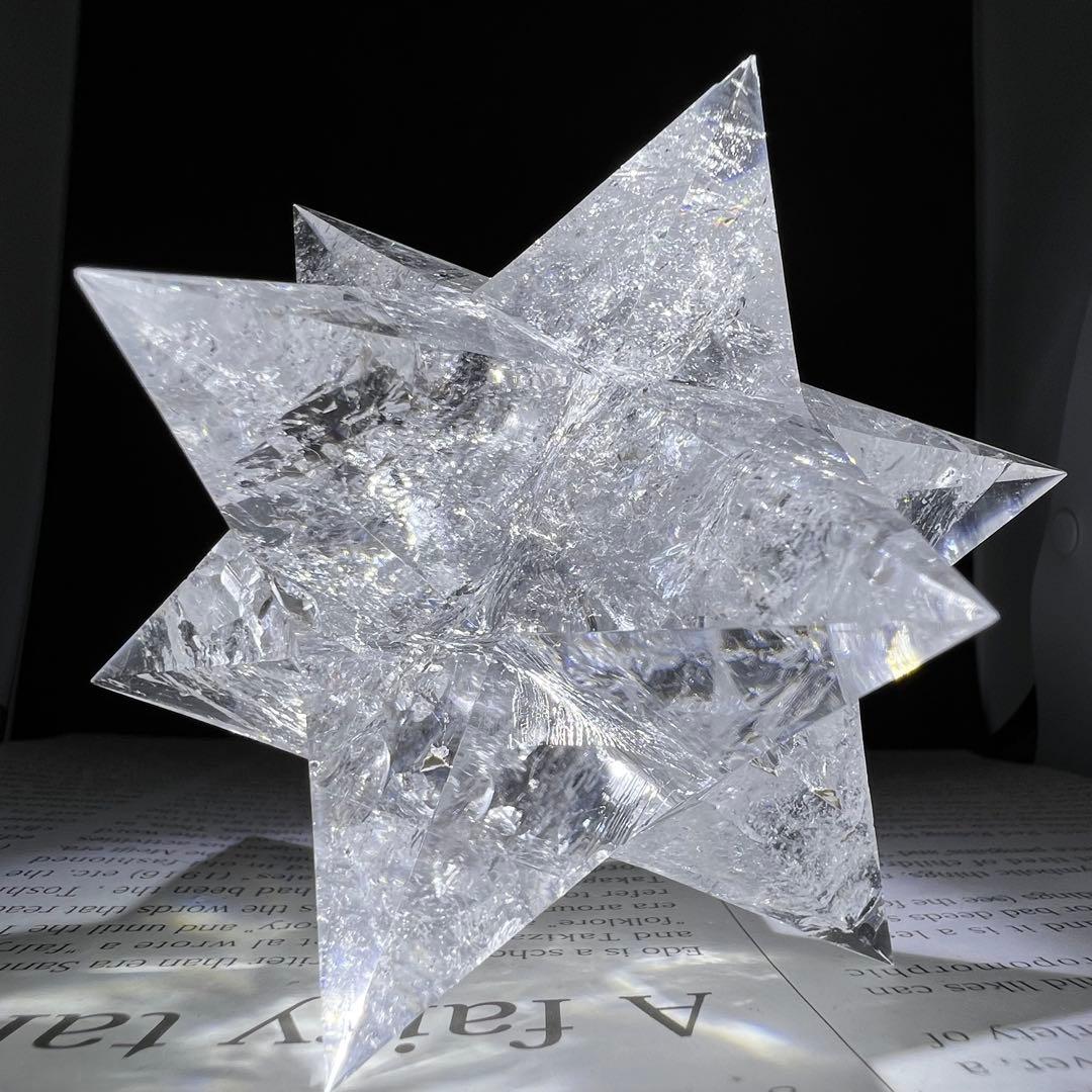 ☆特別出品☆透明度にギラギラクラック☆究極形状☆レインボー 水晶 アステロイド