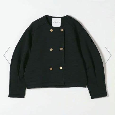 新品✨quaranciel　洗濯可能　ダブルジャージー ノーカラージャケット　黒