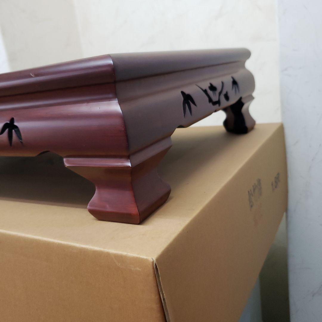 蔵出し特価本紫檀花台箱付きB 本紫檀花瓶台 松竹梅彫刻55×34×12cm訳有り