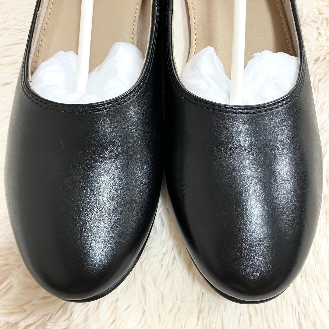 新品未使用✨ REGAL R. フラットパンプス 黒 本革 23.5 箱付き