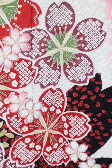 美品 振袖 赤 銀通し 桜花 金彩 身丈171cm お洒落 フォーマル 成人式
