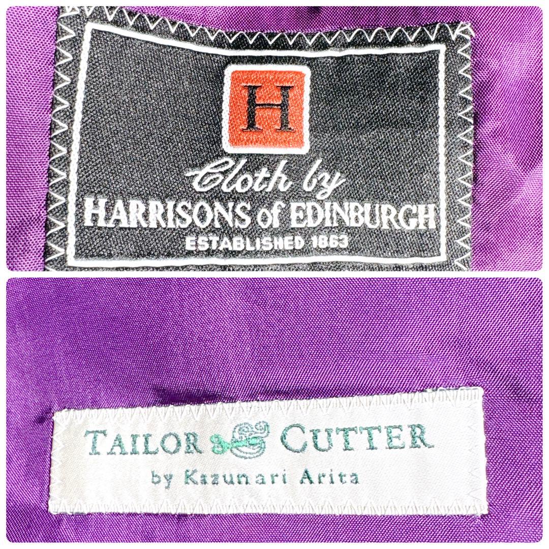美品 TAILOR&CUTTER 有田一成 スーツ オーダー ストライプ 紫