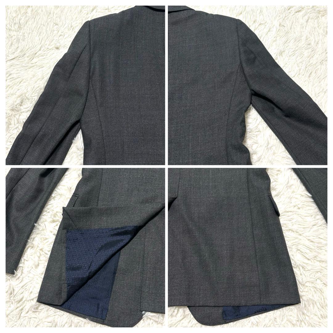 グッチ　スーツセットアップ　46R グレー系　裏地総柄　インターロッキング