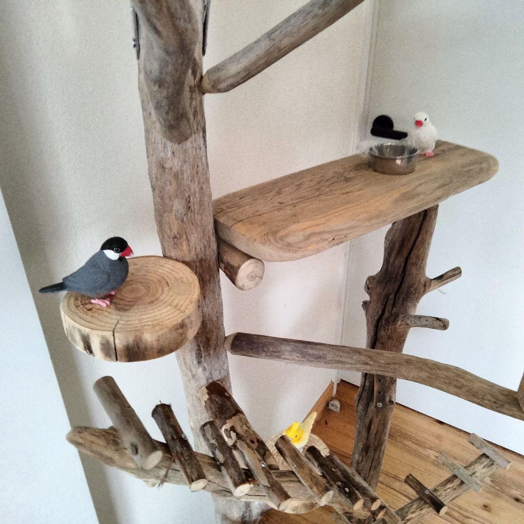 ことり バードアスレチックジム大型 天然木 自然木 流木 止まり木 インコ