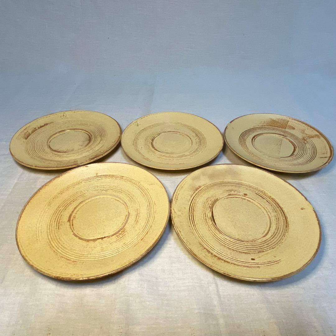 黄瀬戸　瀬戸焼　カップ&ソーサー　コーヒー　紅茶　小川欣二　5客