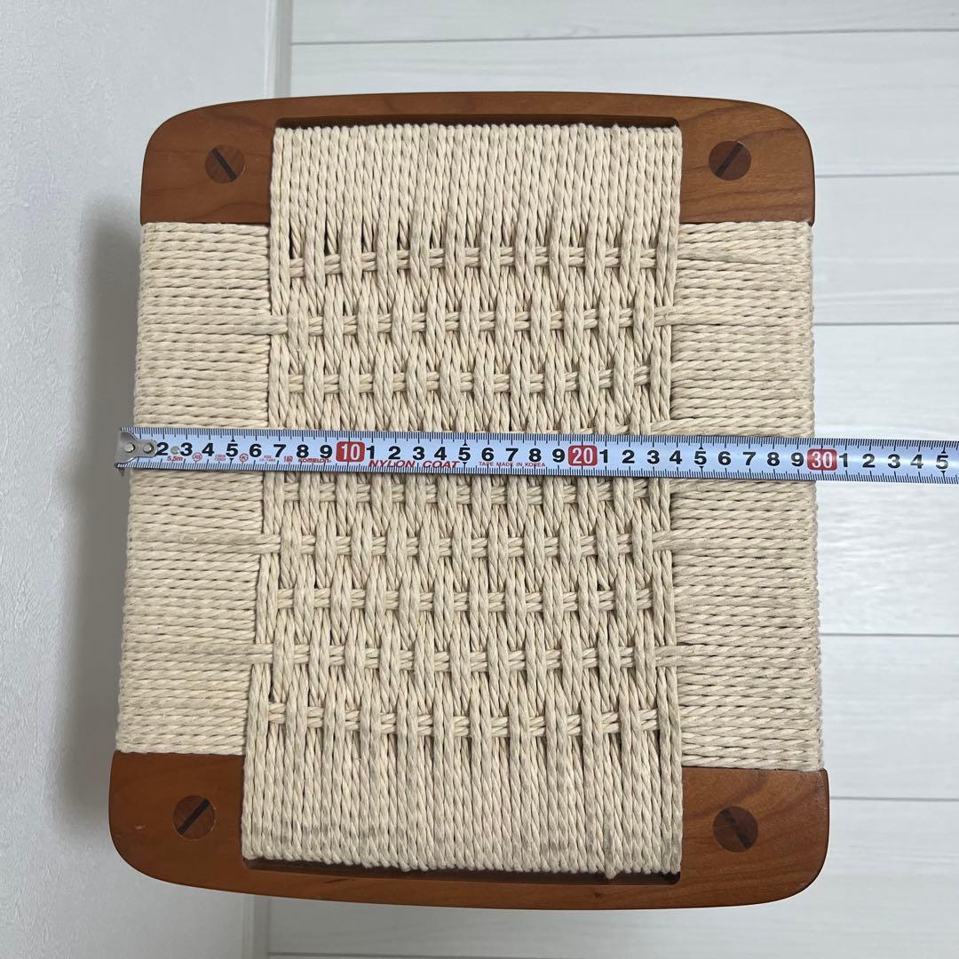 木製 椅子 チェア スツール ベージュ 編み座 木の椅子 レトロ レトロ椅子