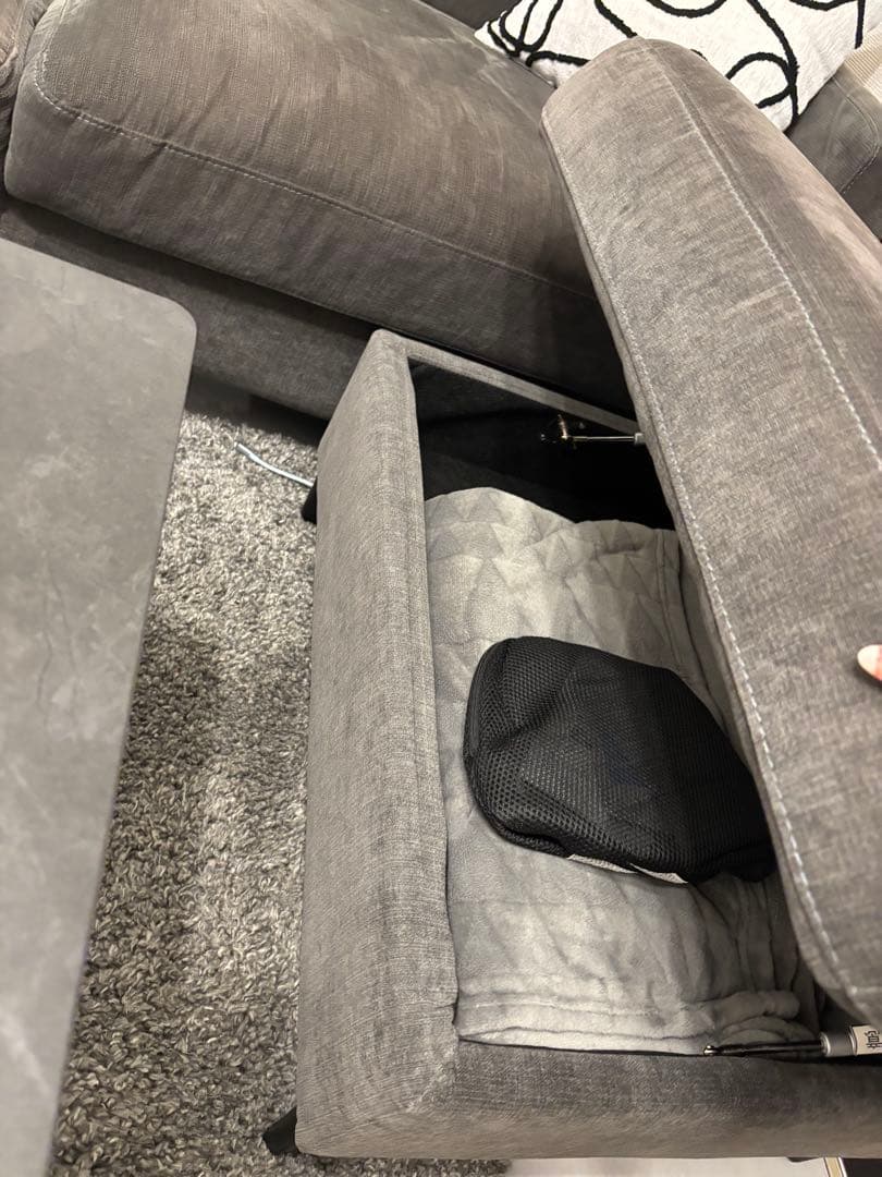 ダイニングテーブルソファセット　ニトリ昇降式大理石セラミック　グレー