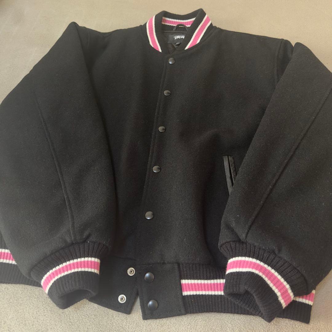 ジャケット・アウター Stussy S Talk Melton Varsity Jacket