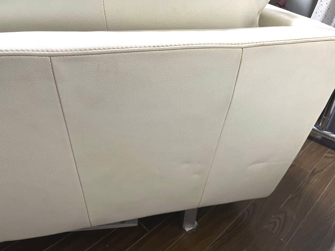 アクタス☆ACTUS 本革ソファ ギャラリーM　ホワイト 2.5人掛け